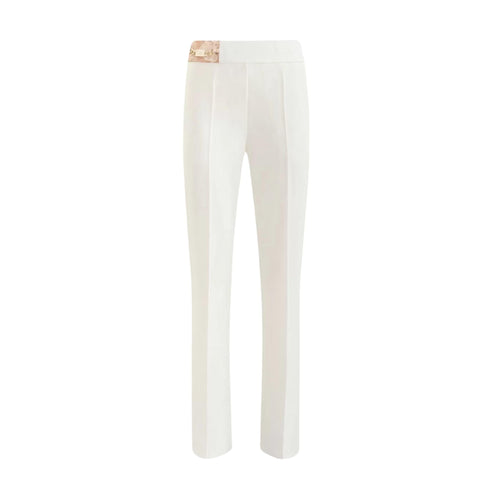 Alviero Martini 1A Classe Pantaloni Pantalone Donna a trombetta Latte - Francavilla Moda